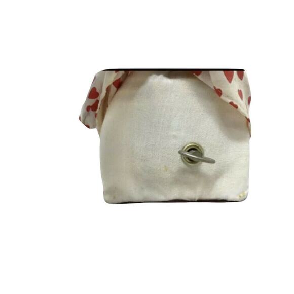 Vintage Valentine’s Day Heart Clown Shelf Sitter Musical Porcelain Girl Doll - Picture 8 of 9